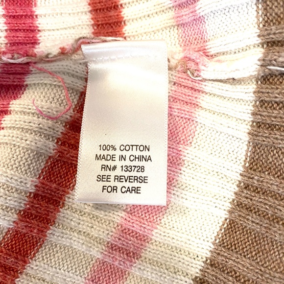 Women's Size Large Croft & Barrow Sweater Multi Stripe Sweater - Picture 6 of 9